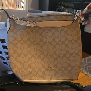 Coach Beige Monogram Shoulder Bag